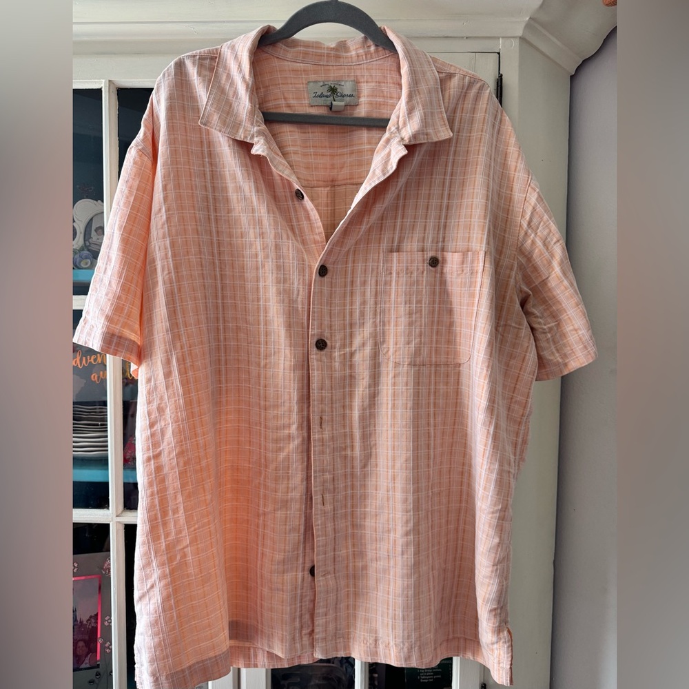 Orange Casual Button Down Shirt